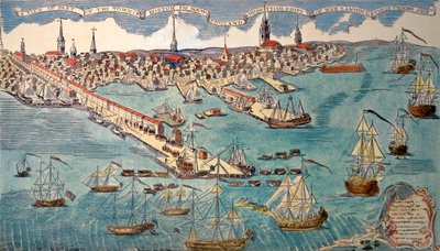 A View of Part of the Town of Boston in New England and British Ships of War Landing Their Troops by Paul Revere